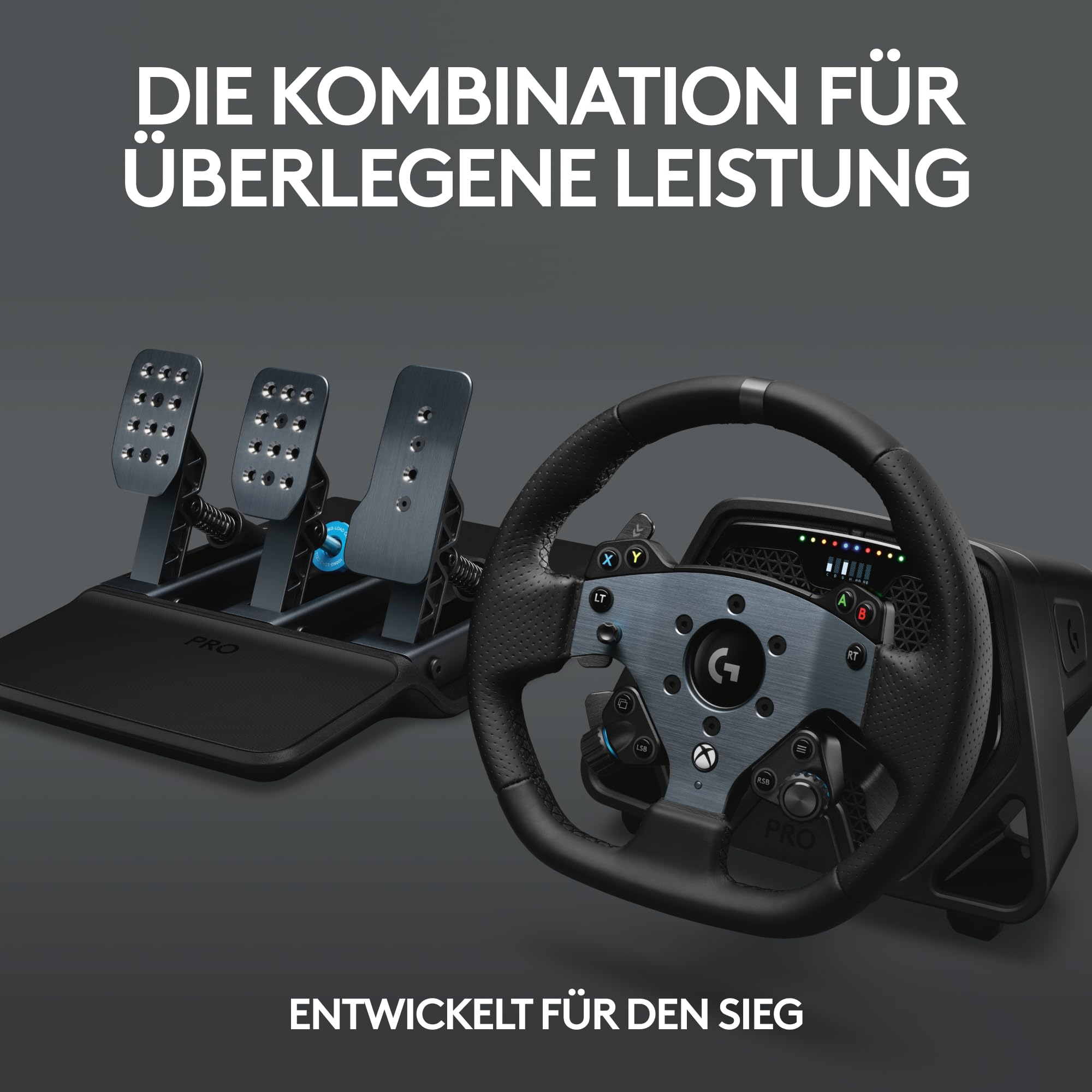 Logitech PRO Racing Wheel & Pedals Bundle für PS5, PS4, PC – 11 Nm Direktantrieb, Schwarz