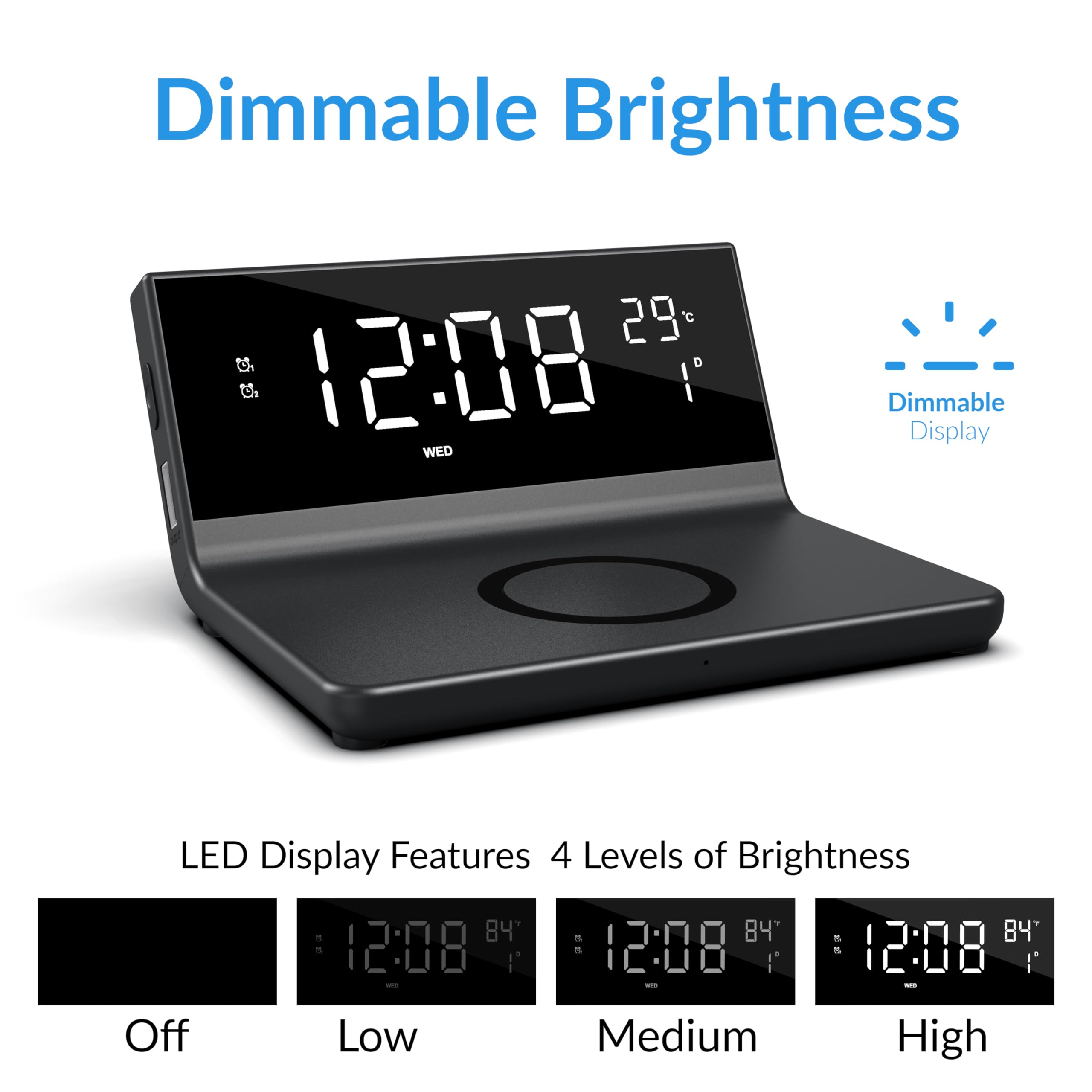 Amazon.com: Supersonic SC-6025QI Dual Alarm Clock with Wireless