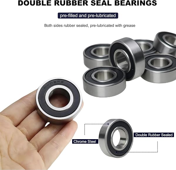 10 PCS 6203-2RS Double Rubber Seal Deep Groove Ball Bearings 17x40x12mm, Pre-Iubricated for High RPM, Stable Performance and Cost Effective 6203-RS Bearings. - 4