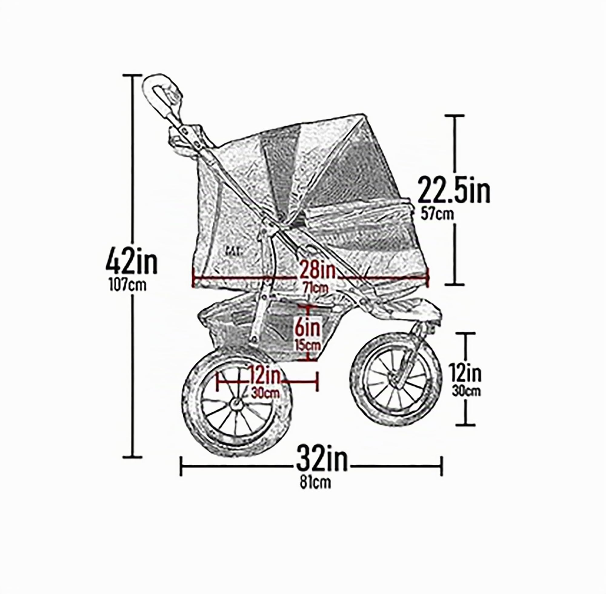 Pet Gear NV Haustier-Kinderwagen für Katzen/Hunde, ohne Reißverschluss, einfache Einhand-Faltung, gelgefüllte Reifen, Plüschpolster und Wetterabdeckung, 3 Farben