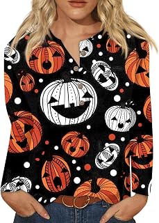 Holiday Cozy Long Sleeve Oversized Blouse Casual Buttons Patter Top Henley Cozy Tops