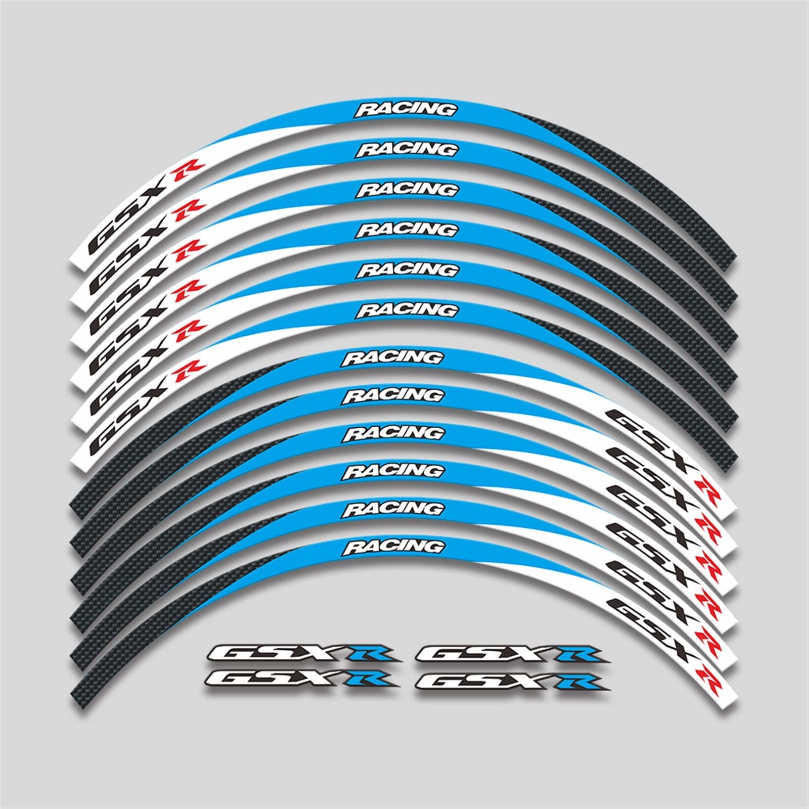 ZAPORA Trottinette Autocollant Réfléchissant De Bande De Jante De Roue De Moto pour Suzuki GSXR 250 400 600 750 1000 GSXR600 750 GSXR Ensemble Complet De Décalcomanies Autocollant Bord (Color : 15)