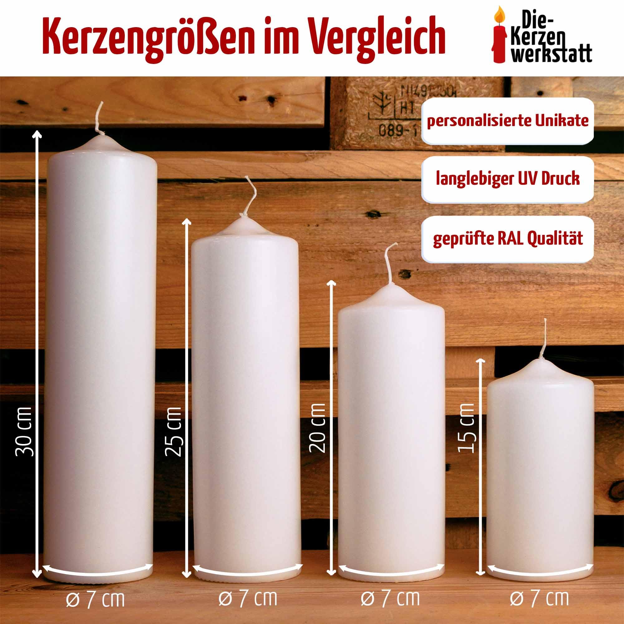 Hochzeitskerze Wildblumen Rundumdruck | 15-30 cm Höhe | Traukerze | Personalisierte Kerze | Hochzeitsgeschenk