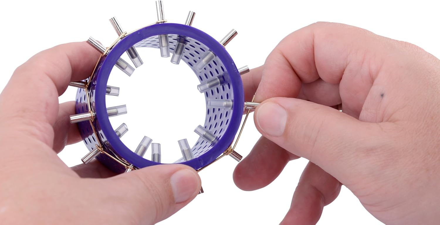 Artistic Wire 3D Bracelet Jig, with 20 Pegs 22 mm / 0.86 in, L x 4 mm / .15 in, O.D. and Holder Tubes