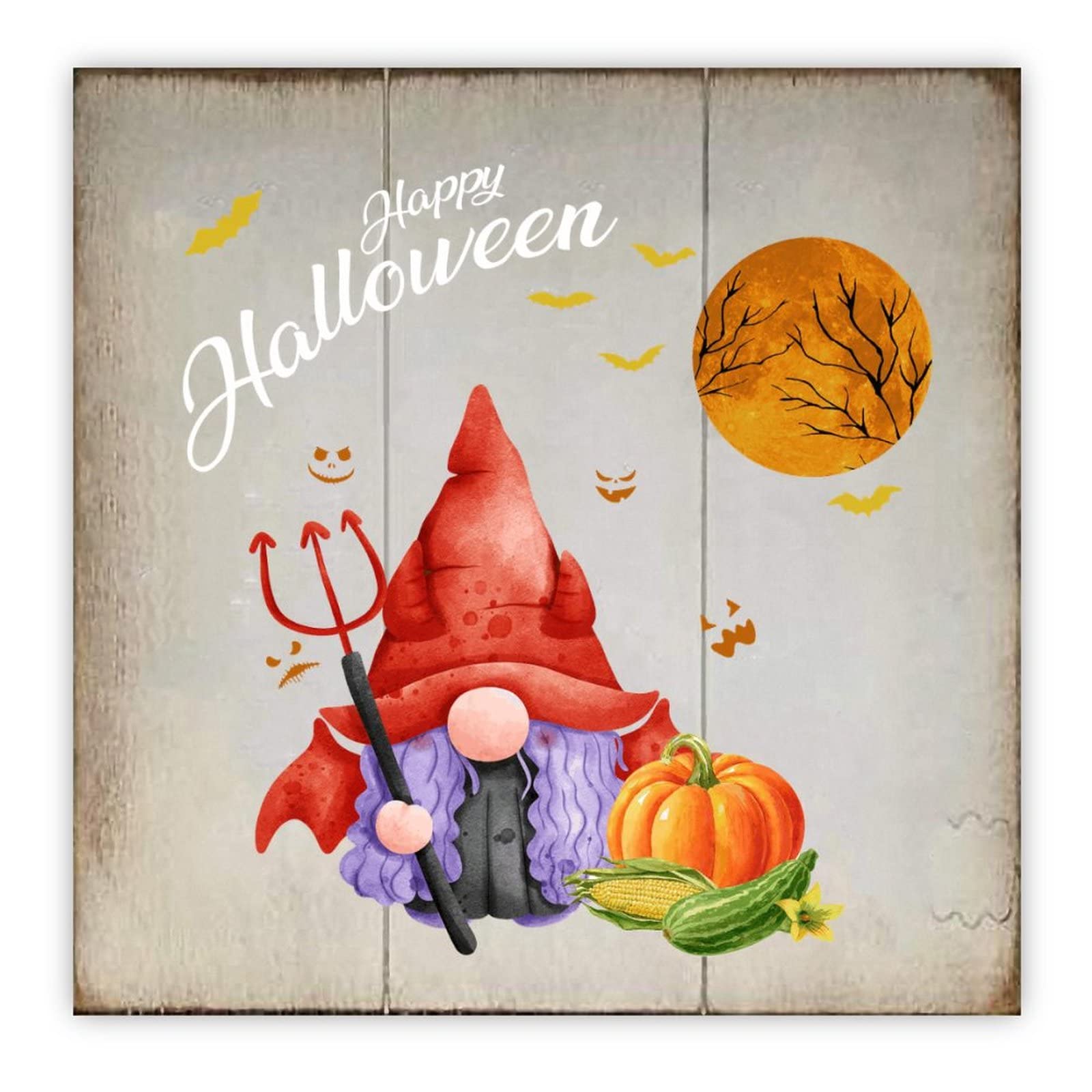 Signe à suspendre Halloween en bois 40cm, cadeau de mariage de ferme
