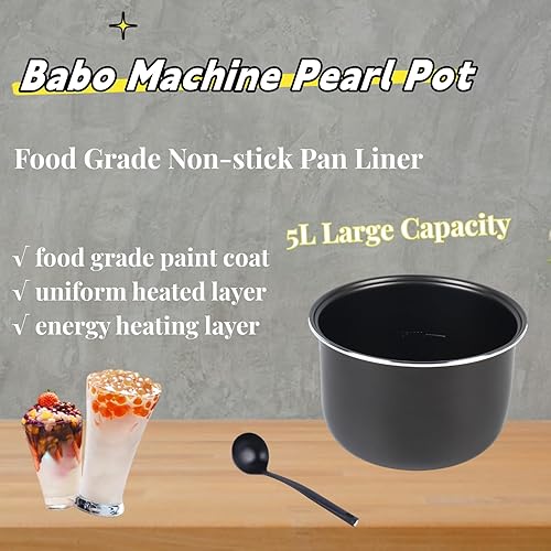 Miniatura 3 de Bobacooker - Olla de perlas totalmente automática, pantalla táctil de 110 V, máquina para hacer perlas de 5 litros para té Boba y té con leche