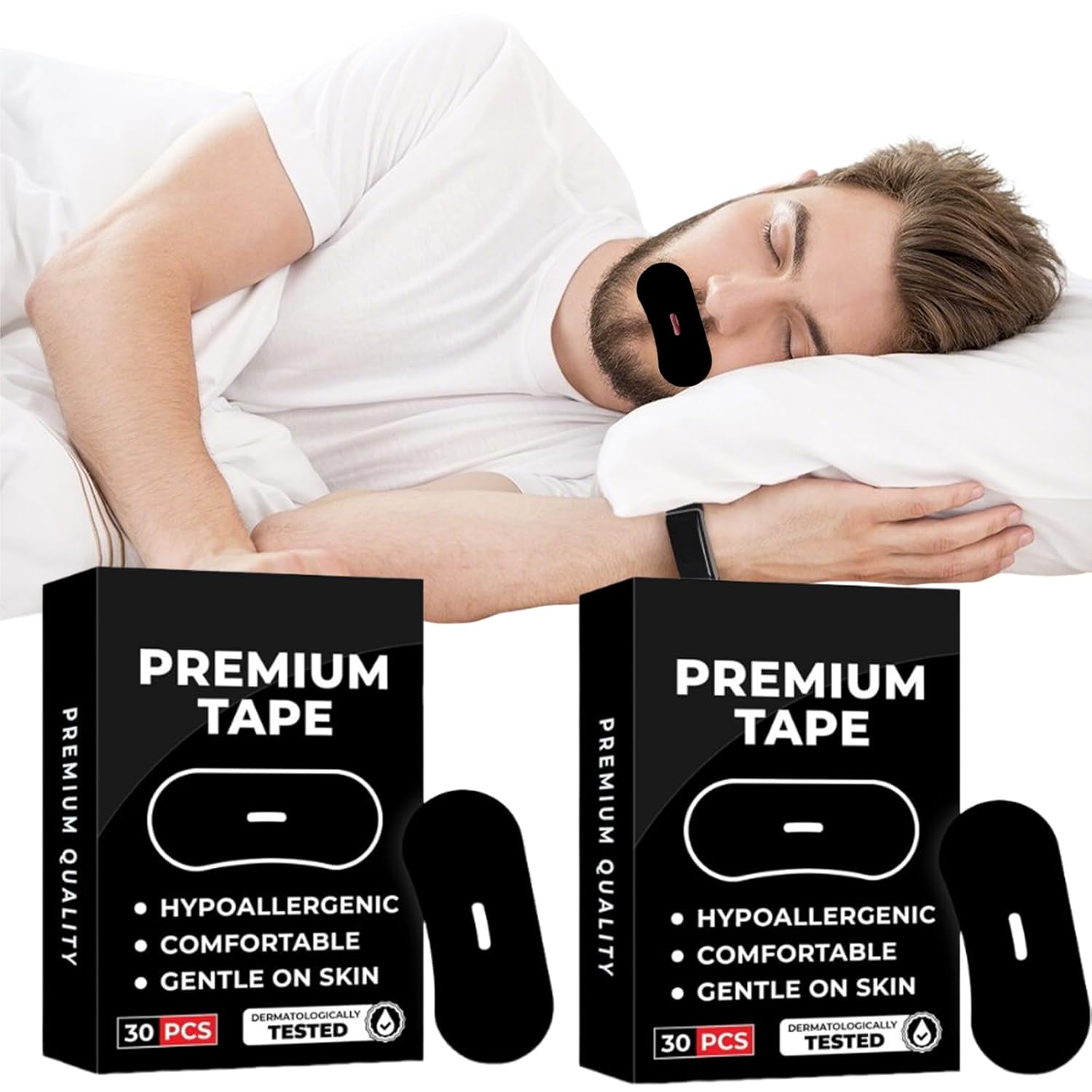 60 PCS Mouth Tape for Sleeping, Sleeping Mouth Tape, Comfortable Sleep Aid for Snoring Men and Women Enhance Sleep Quality with Mouth Closer for Sleep