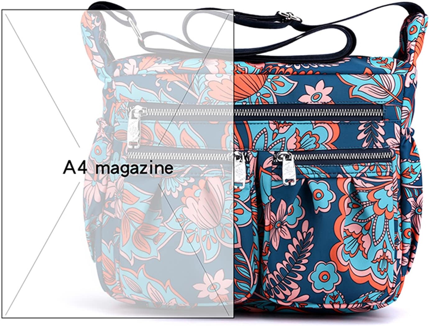 Crossbody Bags for Women Multiple Pockets Shoulder Handbag Casual Nylon Lightweight Purse - Image 3