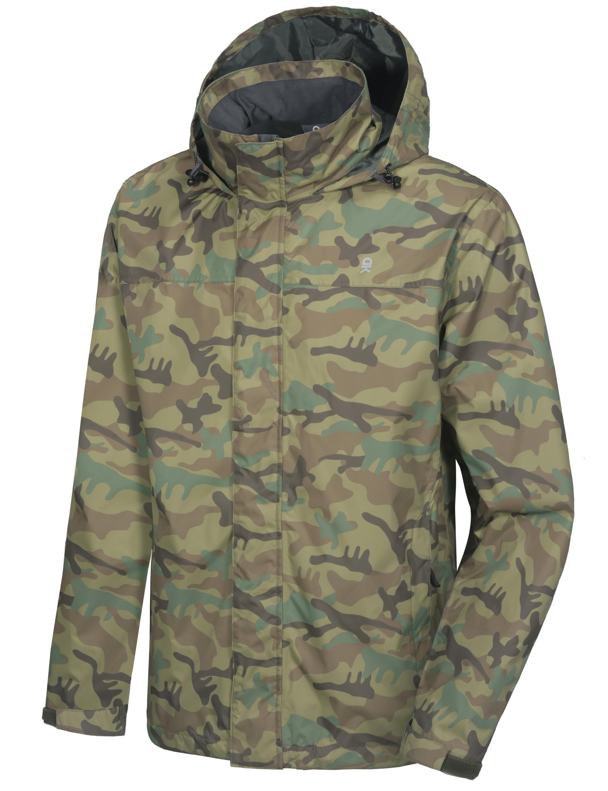 Little Donkey Andy Men's Long Waterproof Rain Jacket with Hood Lightweight Rain Shell for Hiking