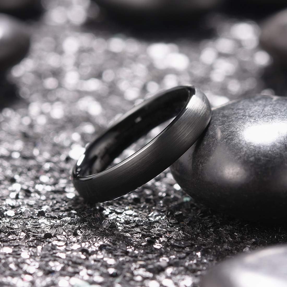 King Will Wedding Band for Men Women, 2/4/6/7/8mm Domed Matte Brushed Tungsten Carbide Rings, Solid/Dual Color Engagement Rings, Comfort Fit - Image 2