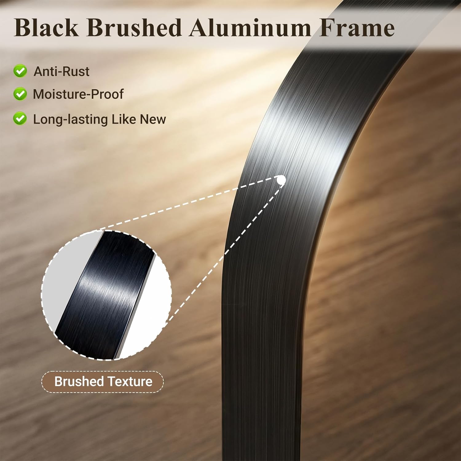 Arched Bathroom Mirror, 30"x36" Black Mirror for Wall Mounted Vanity Mirror for Over Sink with Tempered Glass, Aluminum Alloy Deep Frame, Farmhouse for Bedroom, Entryway, Living Room - Image 5