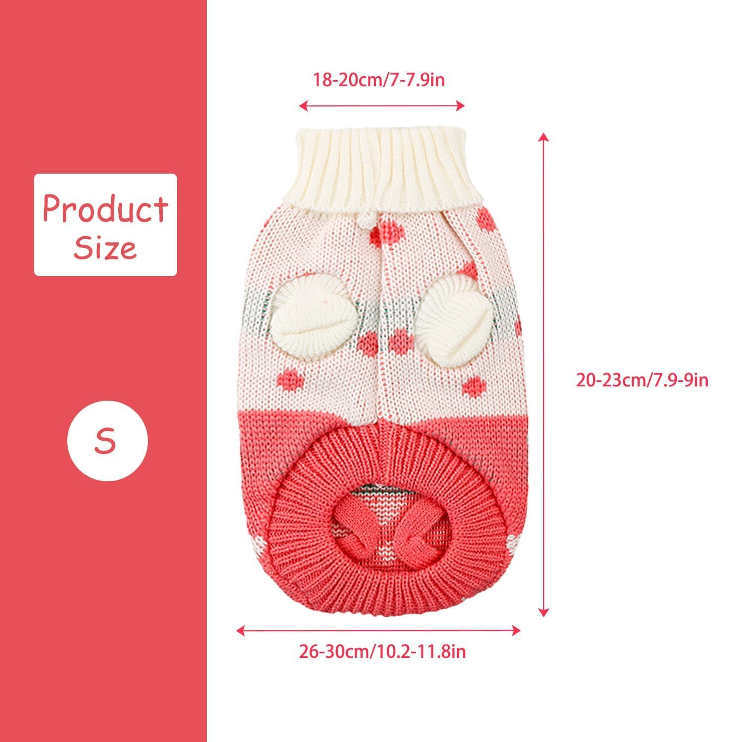 Rumyve Strawberry Cat Sweater - Winter Warm Pet Clothing, Cute Knit Apparel (S) - Image 2