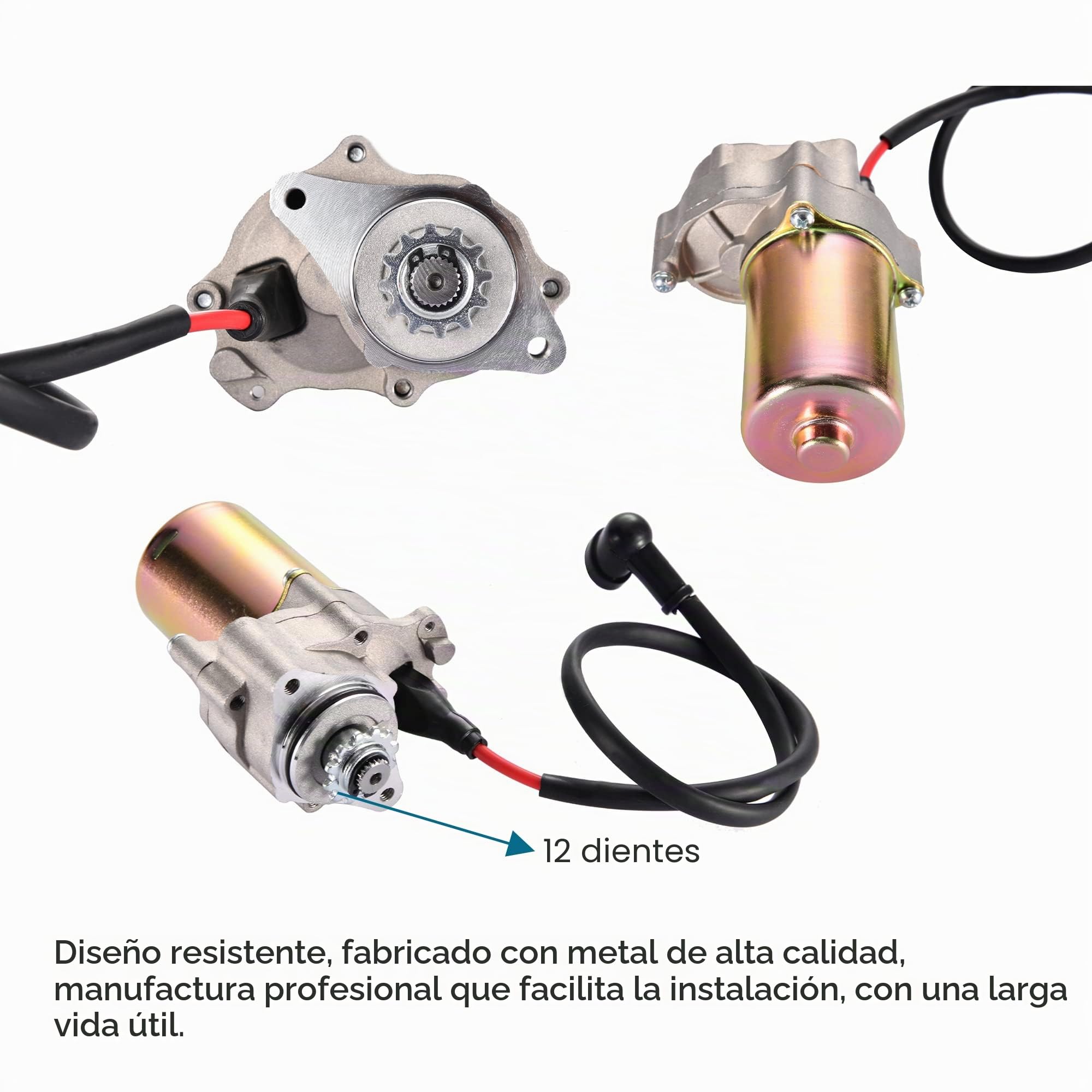 GOOFIT CCW 12V Motor de Arranque Eléctrico Motor de Motor Chino Montado Abajo Reemplazo para Skyteam PBR 125cc 50cc 70cc 90cc 110cc I St01 ATV de Motocicleta