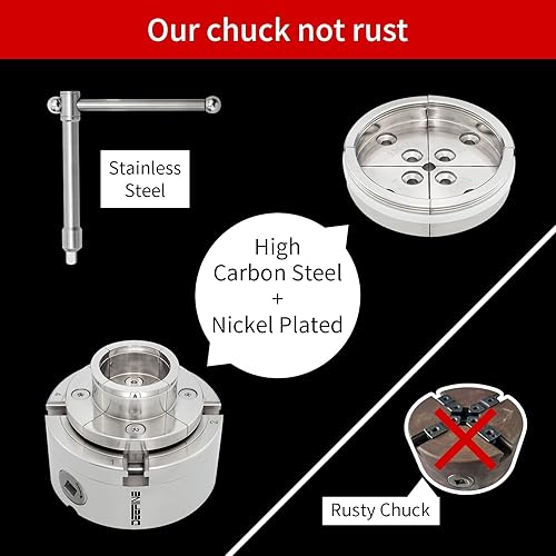 Miniatura 2 de DEEFIINE Juego de mandril de torno de madera de 4 pulgadas con rosca de 8 tpi, juego de mandíbulas de torneado de madera de 4 mandíbulas