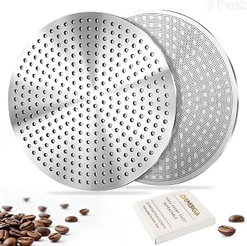 58mm Espresso Puck Screen for Coffee Portafilters, 0.8mm Thick 2 PC
