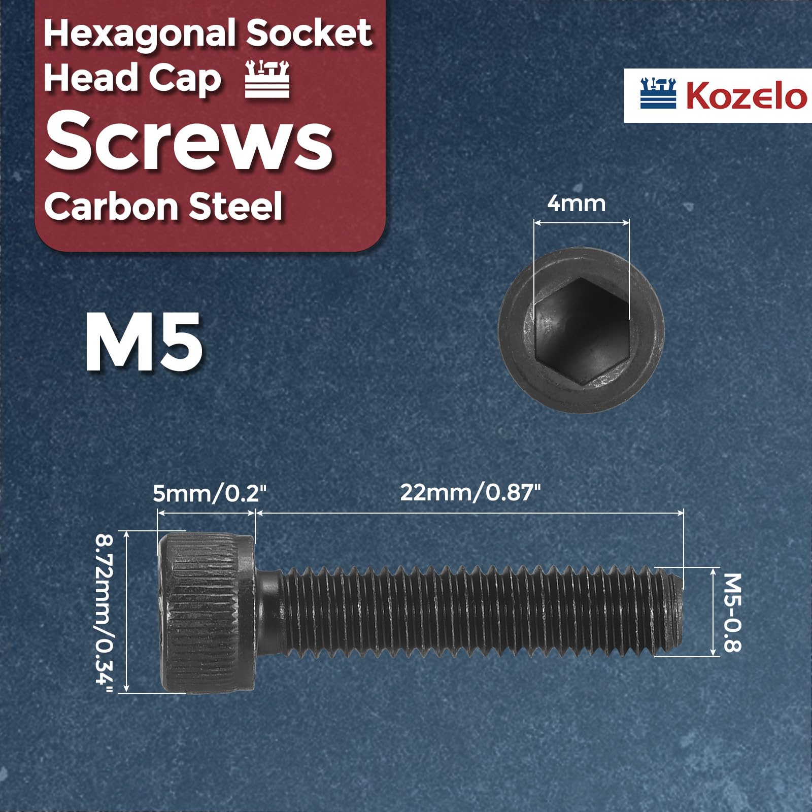Kozelo 50pcs Socket Head Cap Screws - Image 2