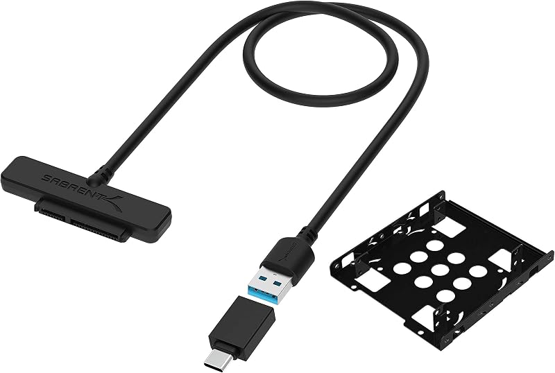 SABRENT USB 3.1 (Type-A) to SSD / 2.5-Inch SATA Hard Drive Adapter + 2.5 Inch to 3.5 Inch Internal Hard Disk Drive Mounting Bracket Kit