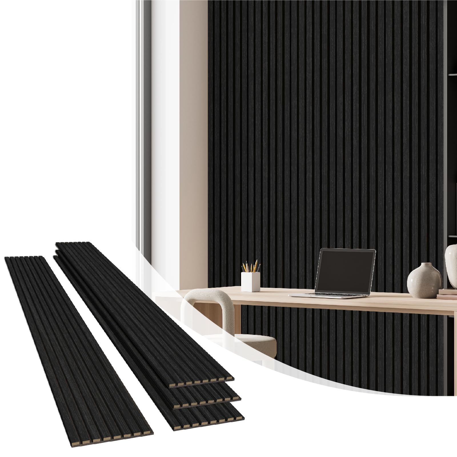 Amazon.com: Olanglab Wood Wall Panels 4 Pack, Wood Slat Acoustic