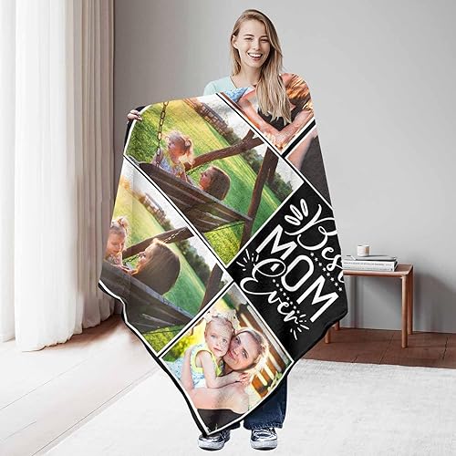 Vista 75 de D-Story Manta personalizada con texto fotográfico, manta personalizada con imagen para familia, madre, padre, adultos, amigos, amantes, perros