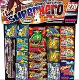 Aktivhandel Superhero Jugendfeuerwerk Kat F1 über 270 Teile Jahresfeuerwerk Sortiment 11-Fach Sortiert