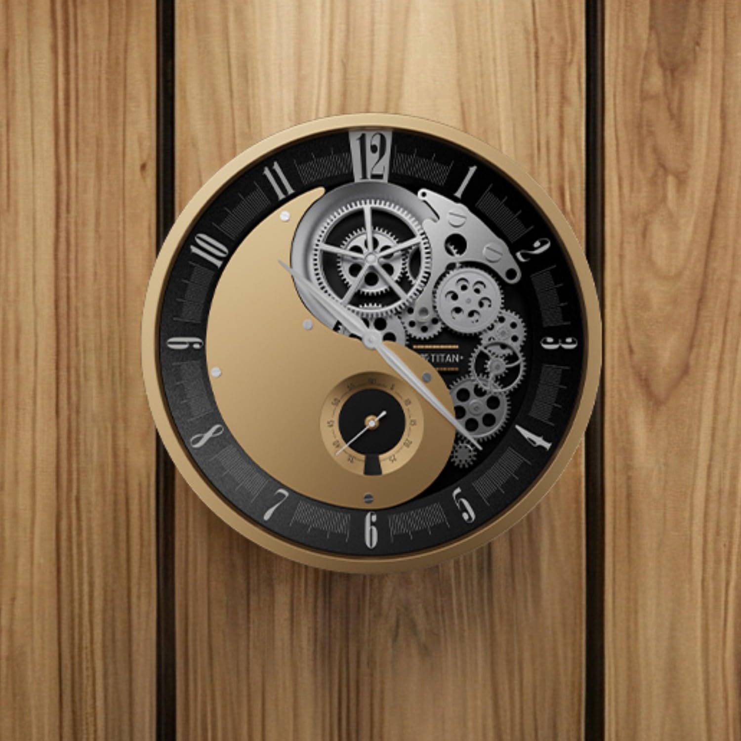 Titan Metal Gear Clock : Yin Yang Gears | Metal Gear Wall Clocks with a Contemporary Look| 460 * 76 mm | W0122MA01-image-48