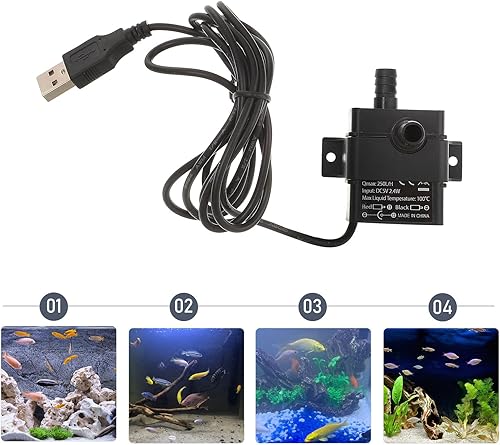 Miniatura 9 de Mini Brushless DC Water Pump for Fish Tanks and Fountains Quiet Submersible Compact Pump with Lift for Aquarium Pet Drinking Fountains Computer
