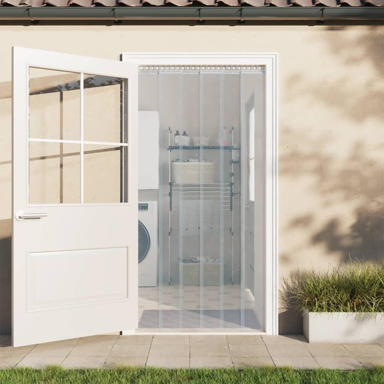 ZEYUAN Türvorhang Transparent 200x1,6 mm 10 m PVC, Türvorhang Kälteschutz, Thermofolie Fenster, Kälteschutzvorhang, Thermo Vorhänge Gegen Kälte, Wärmeschutzvorhang Tür 153857