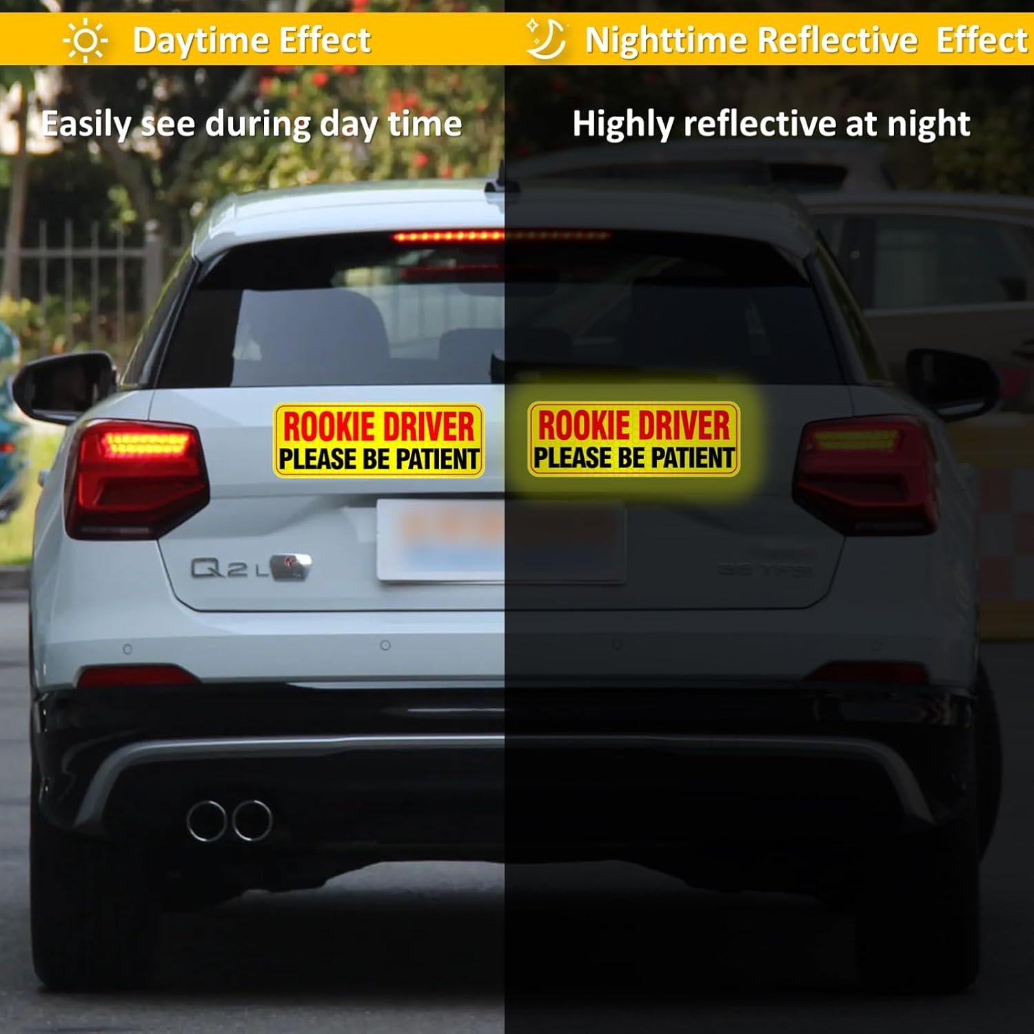 Rookie Driver Signs - Reflective New Driver Magnet, Please Be Patient image 3