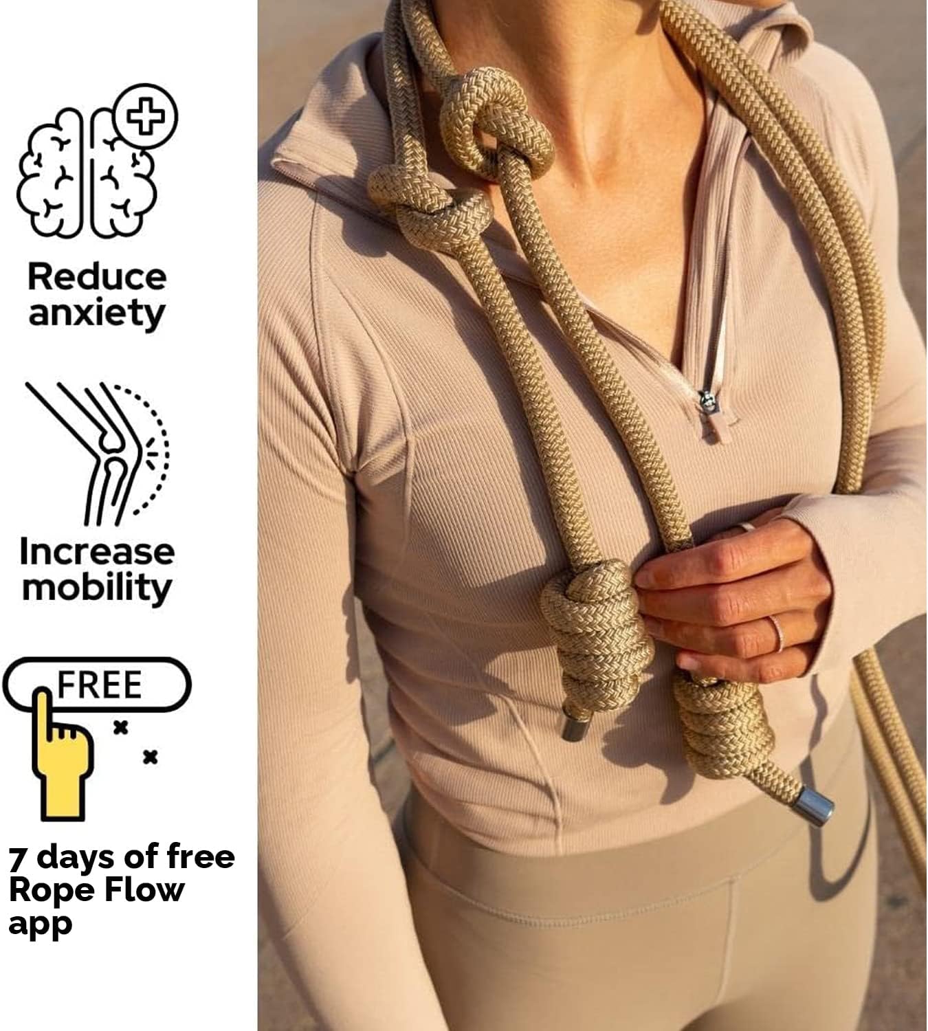 OCTOMOVES Flow Rope Exercise Rope with Training Modules – High-Performance, Double-Braid Workout Rope Handcrafted in Europe – Adjustable-Length Training Ropes Fitness