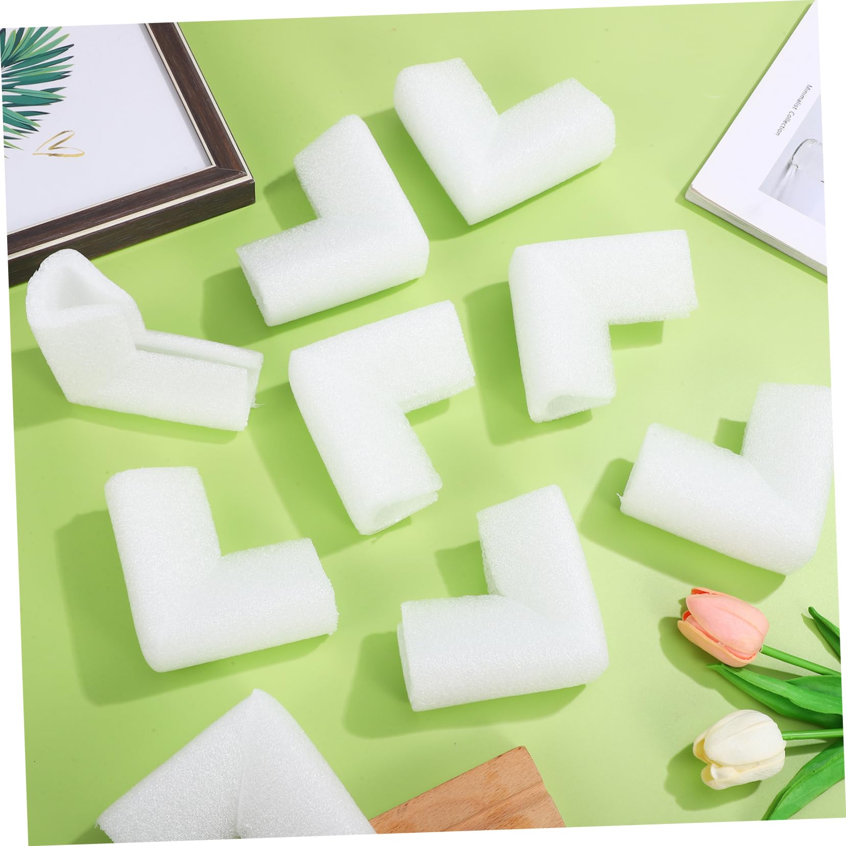 Gadpiparty Protector de Esquinas de Embalaje Epe Blanco, 24 Piezas, Diseño Liviano y Uso Versátil para Muebles y Electrónica en Mudanzas y Embalajes
