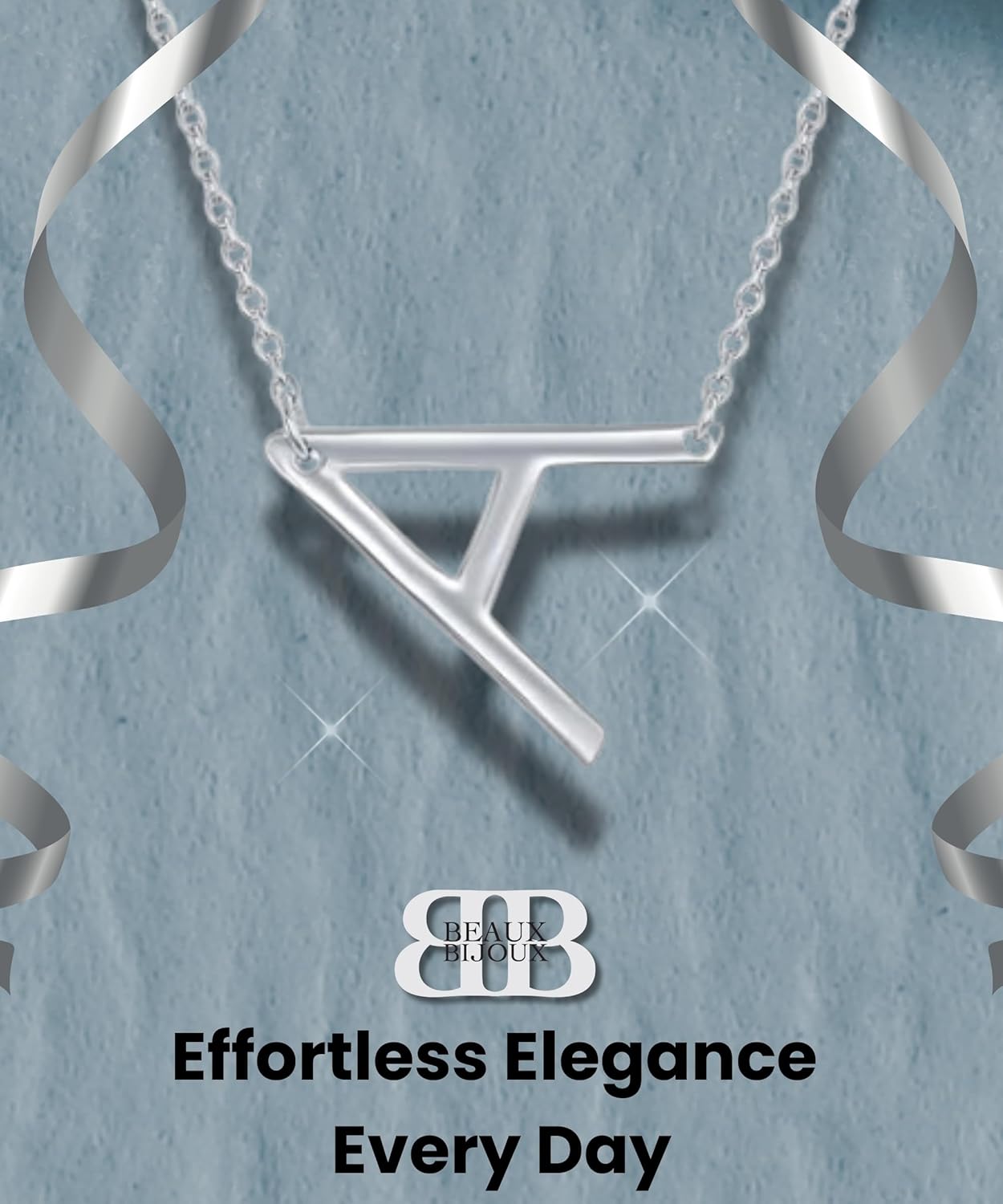 Sterling Silver Sideways Initial Necklace - Initial Necklaces for Women - Letter Necklace for Women - Initial Necklace - Letter Necklace - Initial Necklaces for Women Silver - Necklace Initials - Image 6