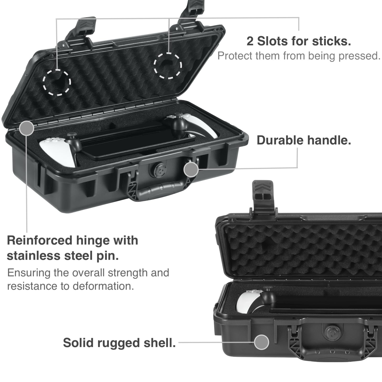 ZENACCE Funda rígida de Transporte para Reproductor Remoto PS Portal, Bolsa de Viaje Impermeable para Consola de Mano PlayStation Portal y Accesorios, Black, Compacto