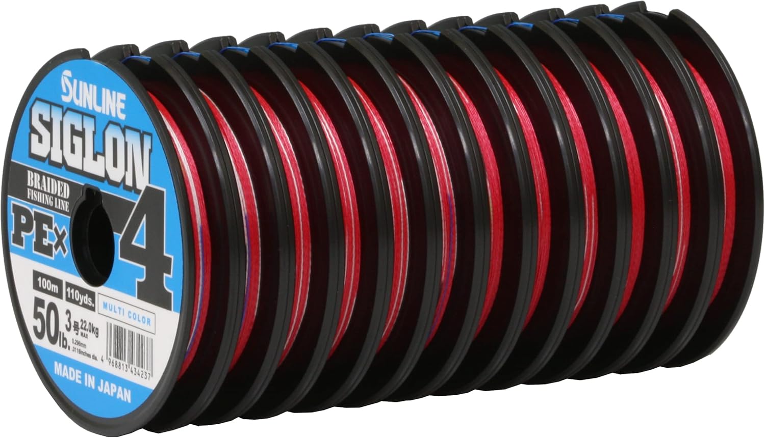 Sunline Siglon PE x 4, Multicolor, 328.4 ft (100 m), 12 Connections, 328.2 ft (1,200 m), No. 4