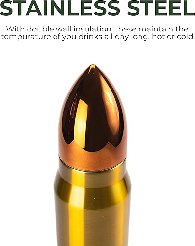 Miniatura 3 de Rivers Edge Products Botella de agua de metal aislada, botella térmica al vacío de acero inoxidable, vaso único para senderismo, viajes o