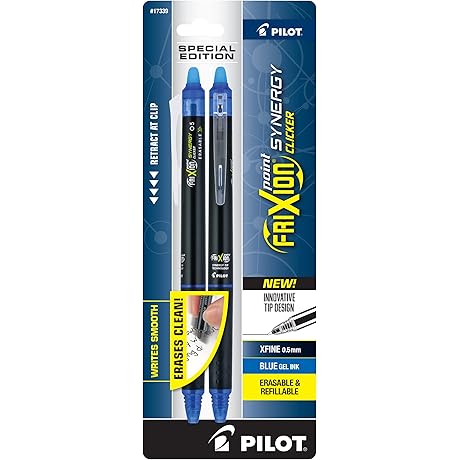 Pilot Frixion Synergy Clicker Retractable Erasable Gel Pens: Precise and Convenient Writing