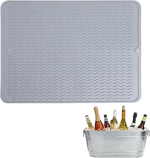 Ice Bucket drying mat,silicone pad for Galvanized Tubs,Beverage Tub,Drink Buckets for Parties,Metal Tub,Beer Buckets,Use Ice Tub for Indoor or Outdoor Bars party
