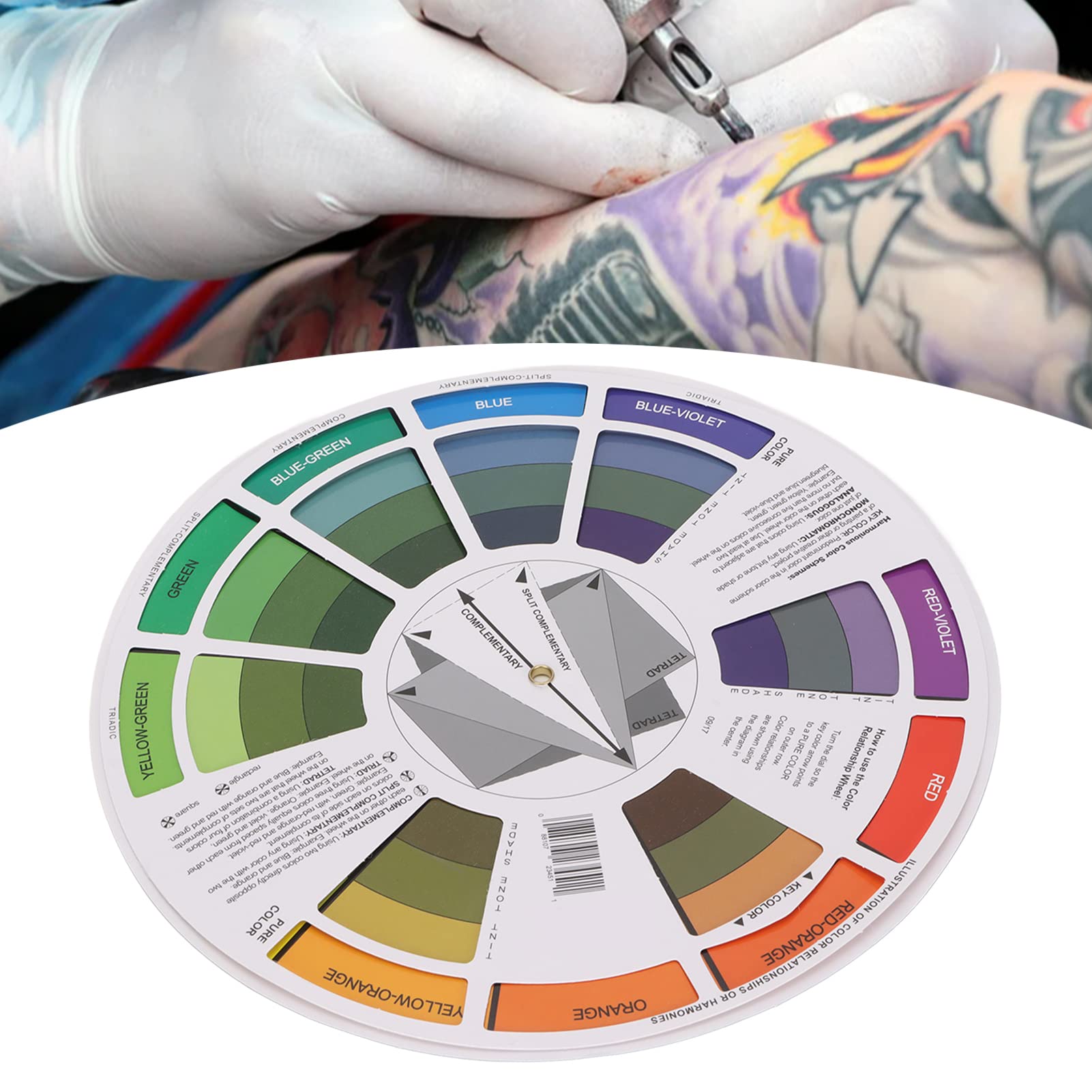Color Wheel, Creative Color Wheel Color Mixing Pocket Chromatic Circle Colors Paint Mixing Learning Art Class Teaching Tool for Makeup Blend Board Chart Color Mixed Guides