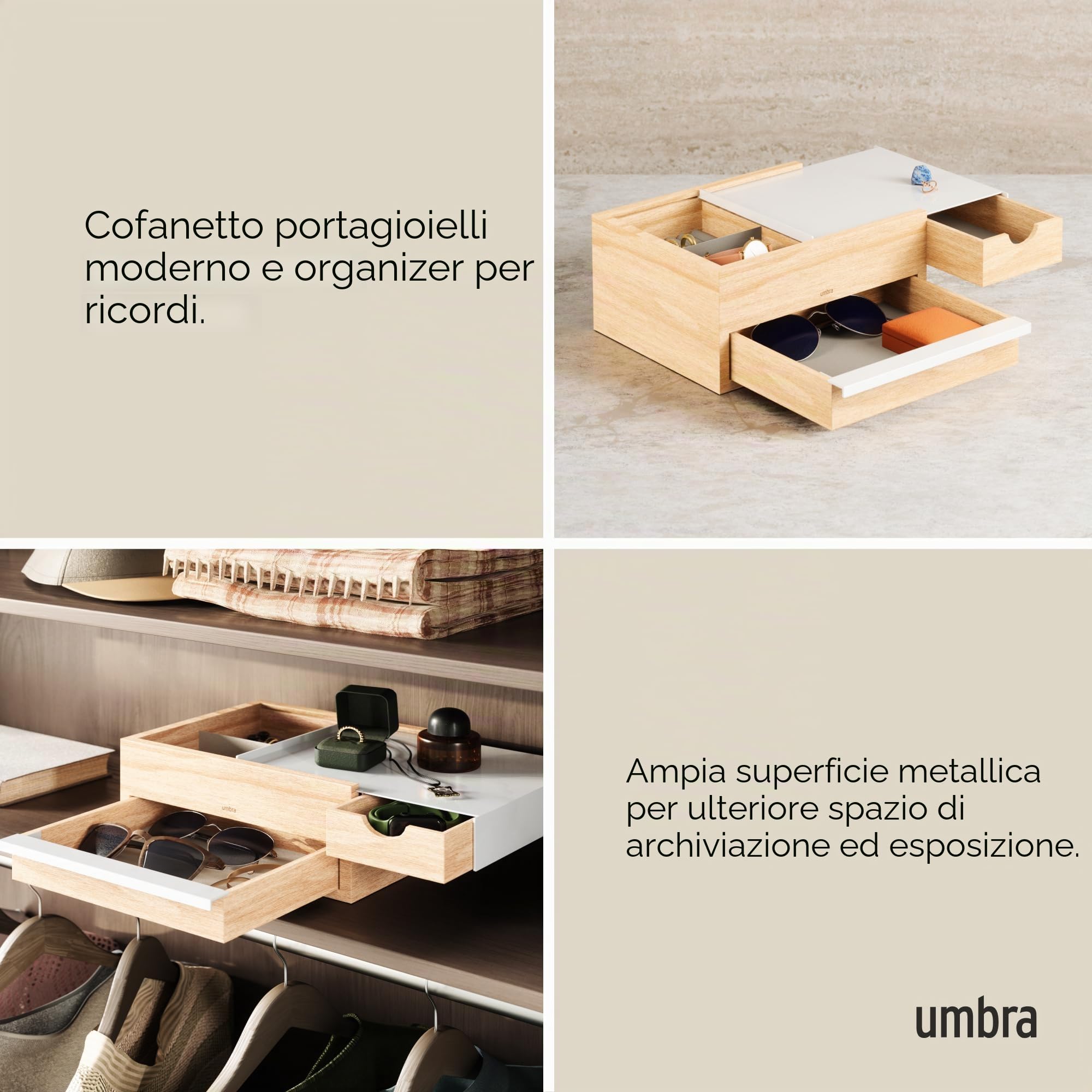 Umbra Stowit Portagioie, Faggio, Bianco/naturale