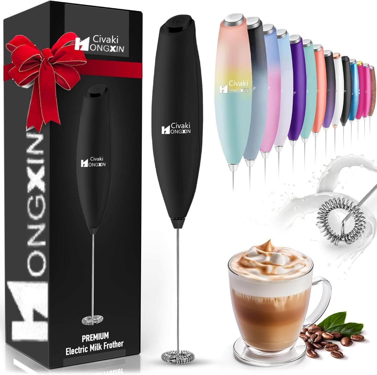Civaki Powerful Mini Hand Blender Handheld Electric Milk Frother, Electric Whisky Stirrer, Coffee Frother Blender, Hand Frother Drink Mixer, Frappe Maker (Multi Color)