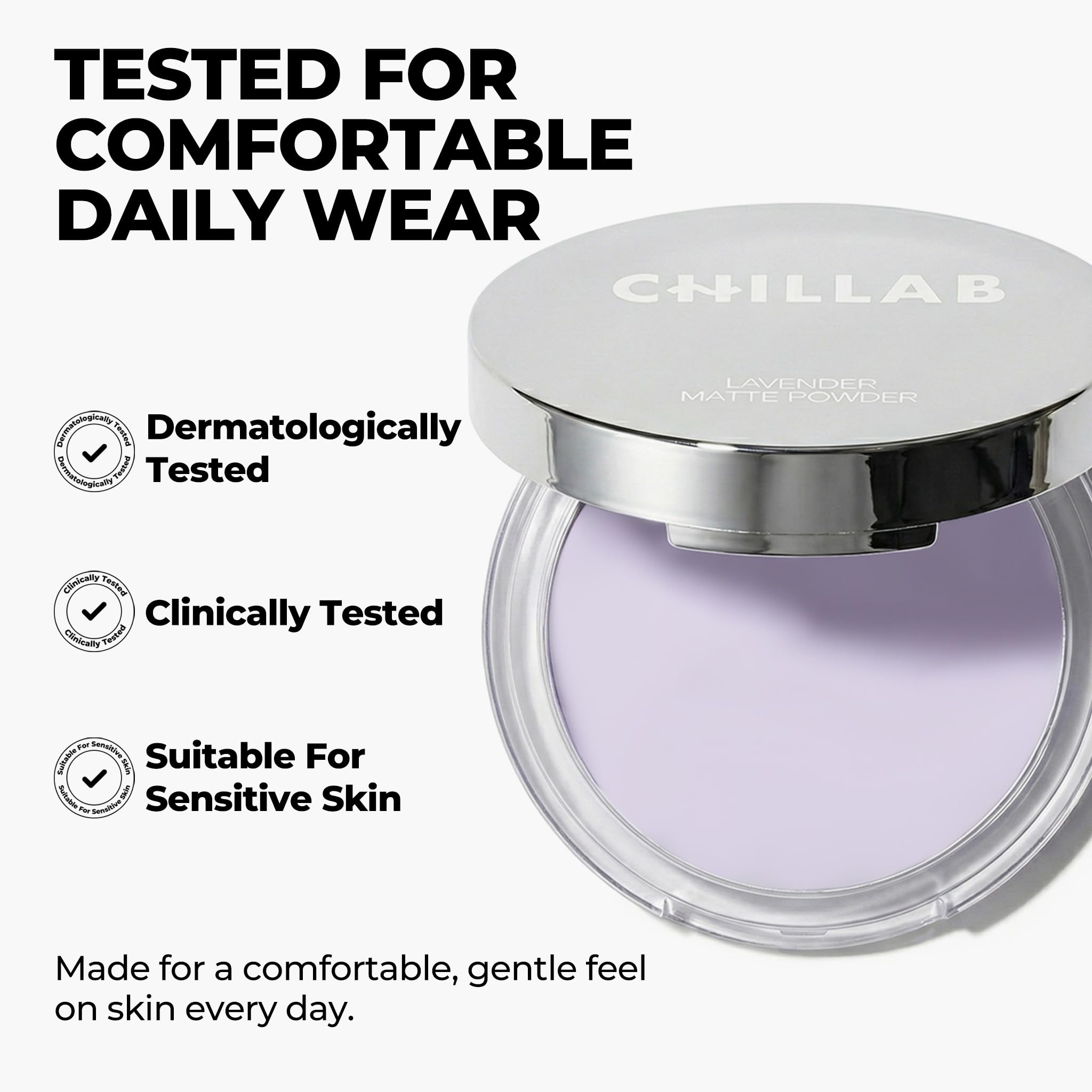Chillab Lavender Matte Powder – Pressed Pore-Blurring Setting Powder