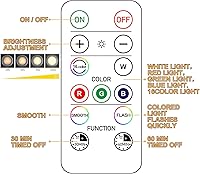 Vista 5 de Wireless 16 Color Changing LED Puck Light 12 Pack LED Under Cabinet Lighting Closet Light Battery Powered Night Lights with Remote Control Dimmer &