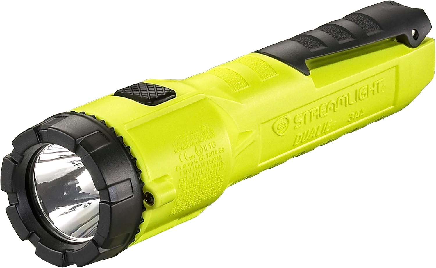 Streamlight 68750 Dualie 3AA 140-Lumen Intrinsically Protected Industrial Flashlight with Spot/Flood and three “AA” Alkaline Batteries, Yellow