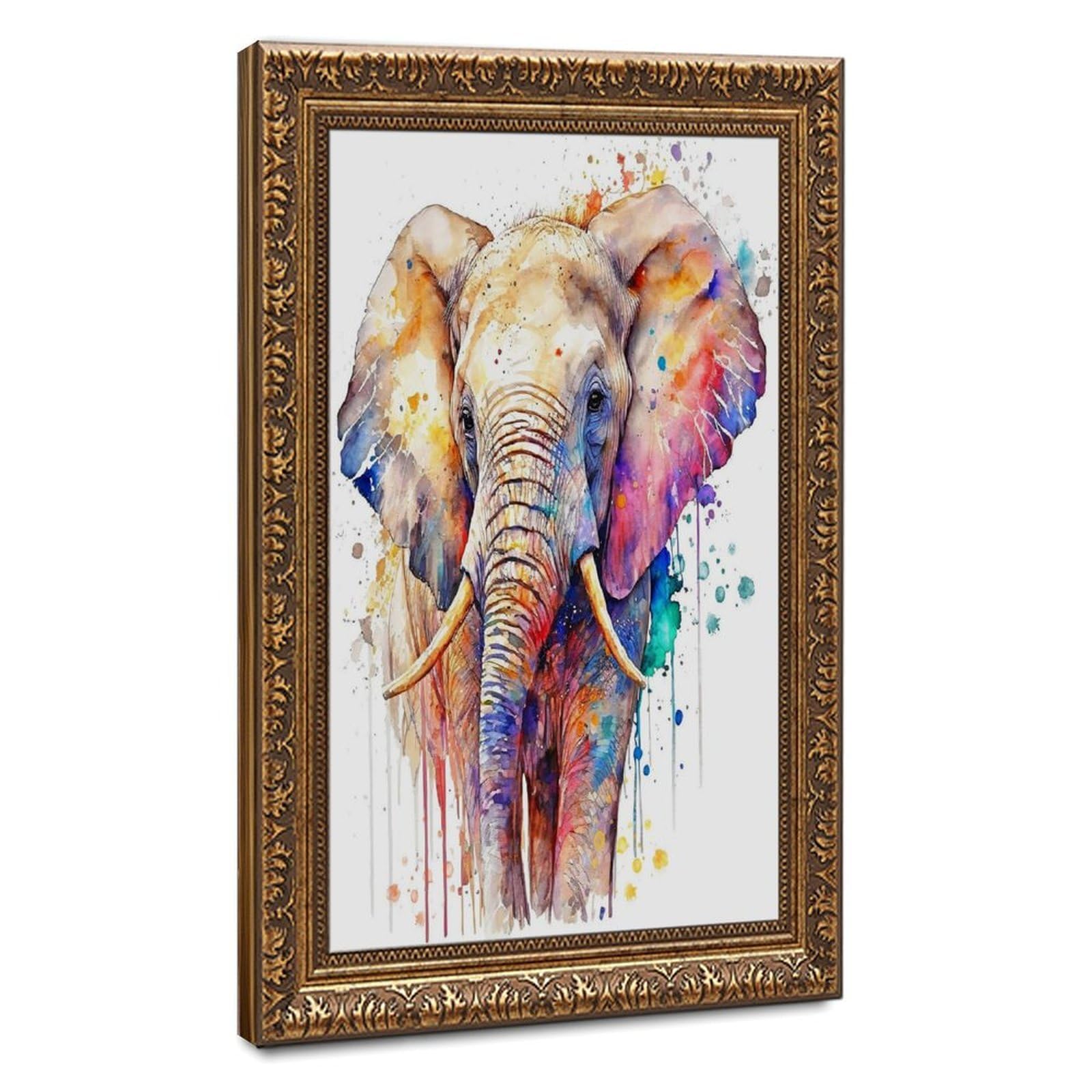 Bareronor Watercolour Elephant Poster Canvas Poster Bedroom Decor Landscape Office Room Decor Gift 12" L X 18" W