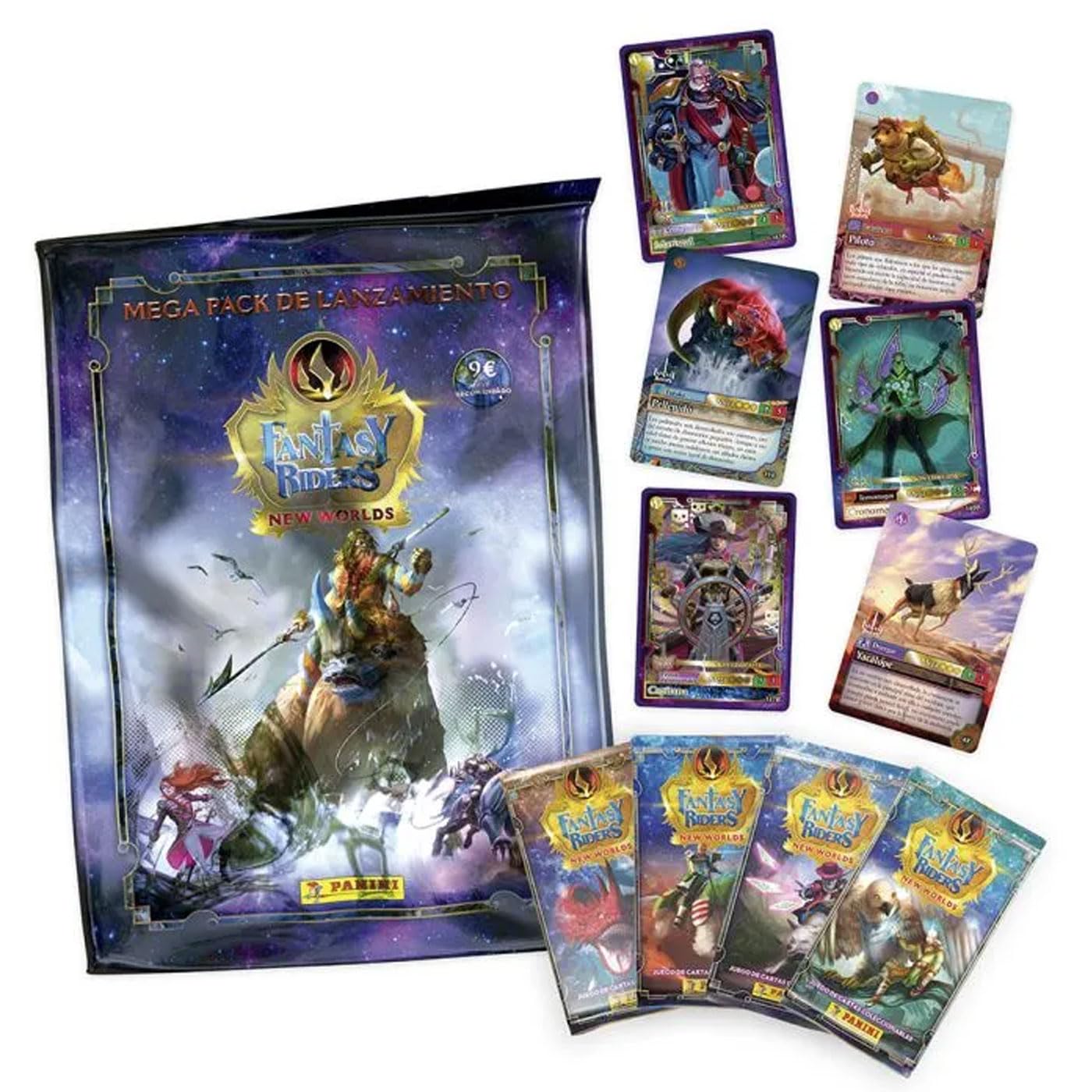 PANINI Fantasy Riders New Worlds Mega Pack de Lanzamiento con 4