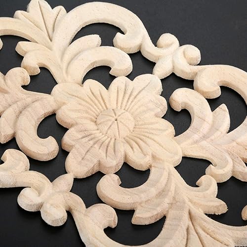 Miniatura 6 de MUXSAM Marco de esquina de madera tallada para muebles, marco de esquina para muebles sin pintar, decoración de bricolaje para muebles, puerta del