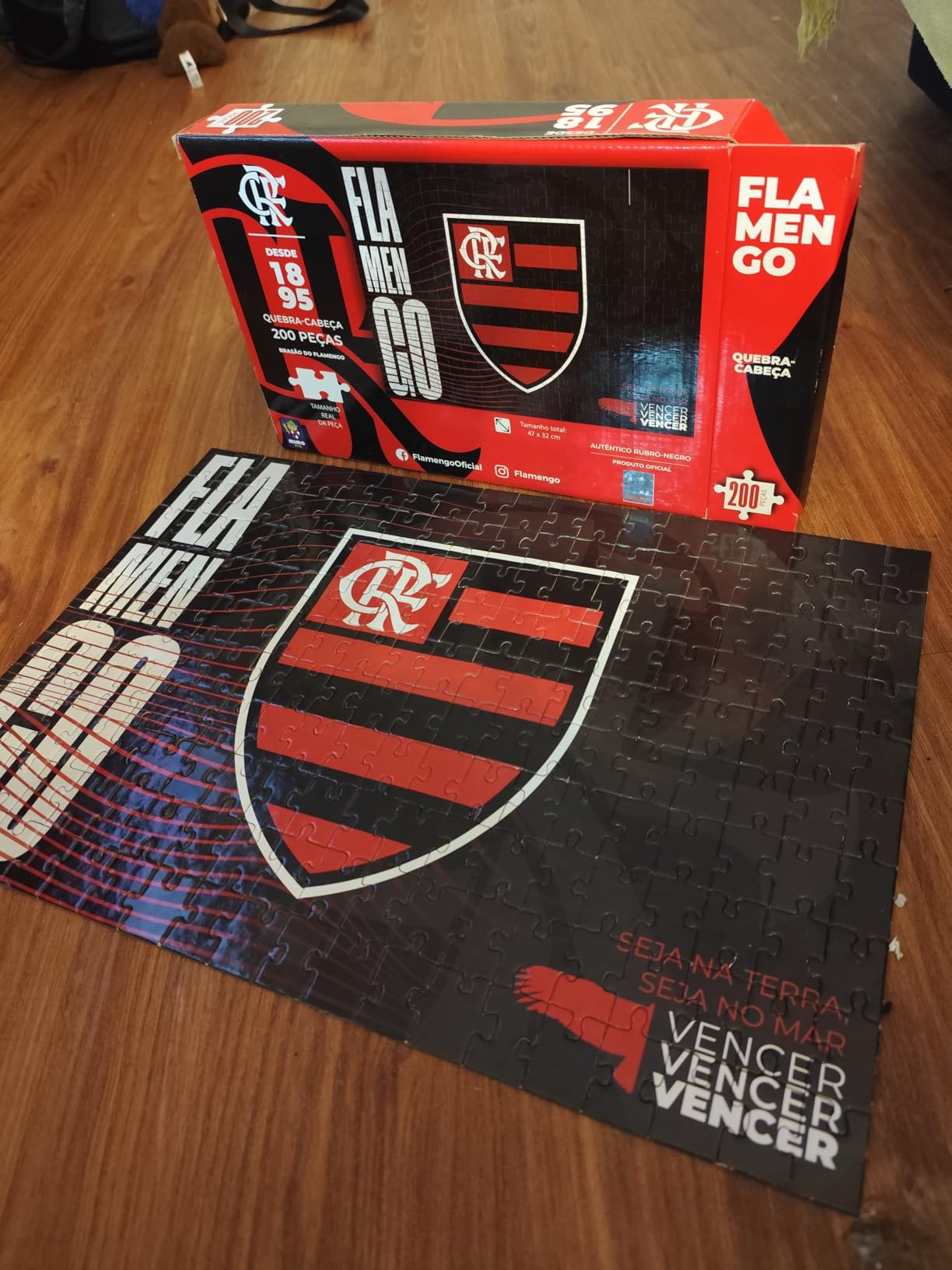 Flamengo, quebra cabeça Brasão Flamengo, 200 peças, Mimo brinquedos