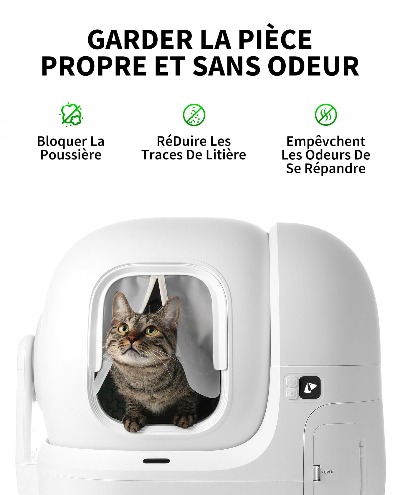 PETKIT Rideau Magnétique Anti-poussière 2.0 pour Le Litiere Chat Autonettoyante omatique PURAMAX 2/PUROBOT Max Pro