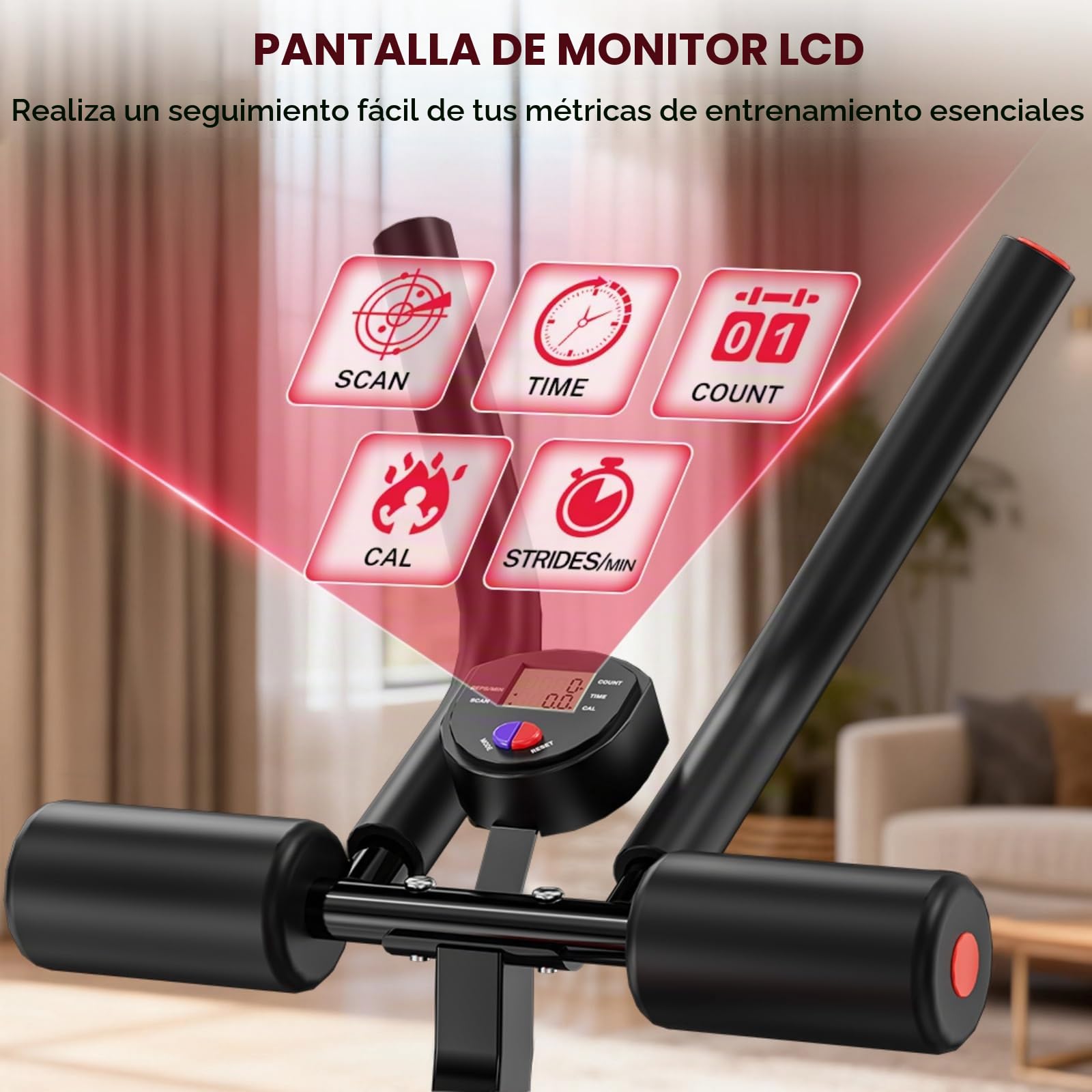 Entrenador abdominal para el hogar, dispositivo de entrenamiento multifuncional, capacidad de carga de 150 kg, para entrenamiento de cuerpo completo, abdominal, con contador