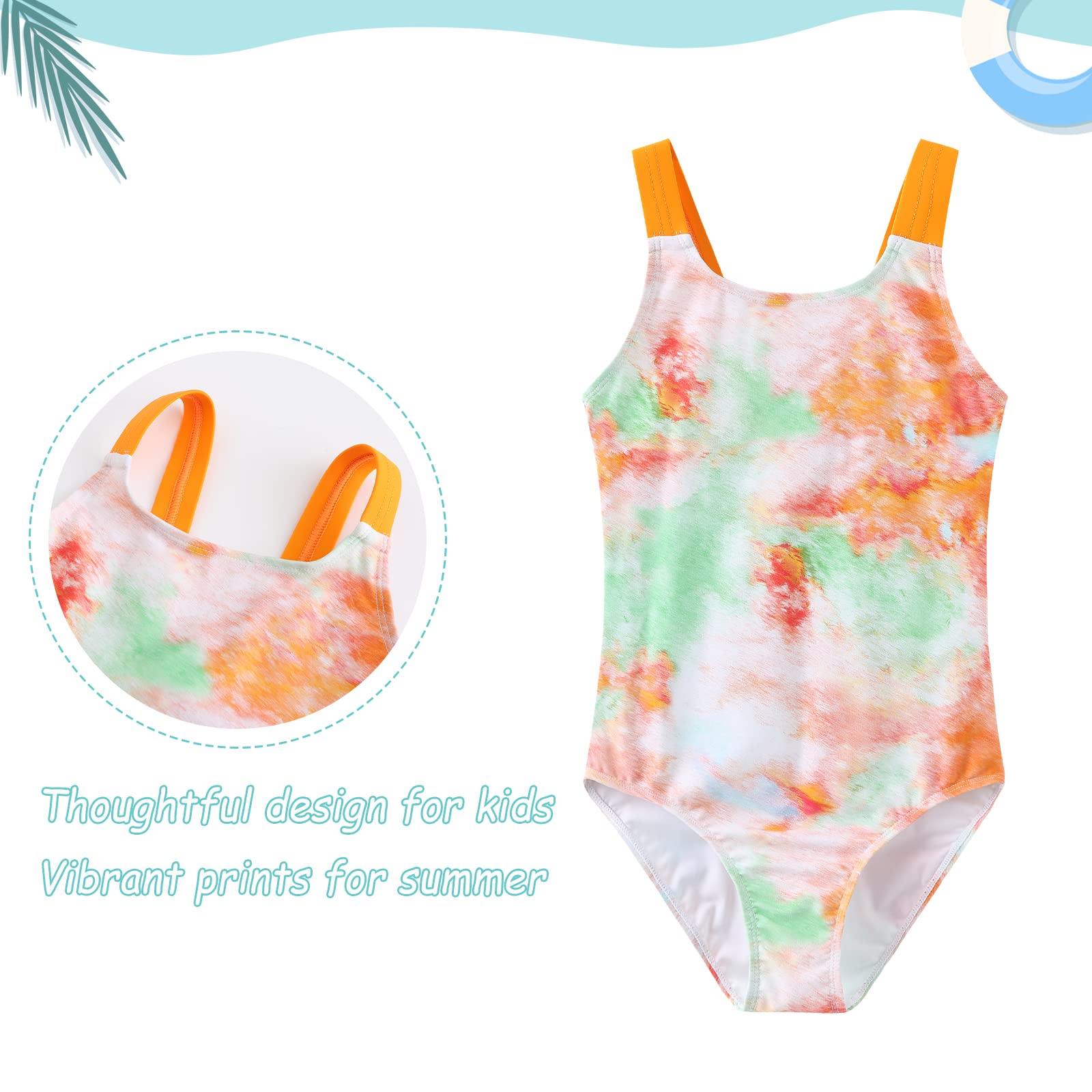 Traje de baño de una pieza para niñas Bañador Natacion Ropa de Niña Tie Dye, Tie Dye 102a / Chica, 5-6 Años