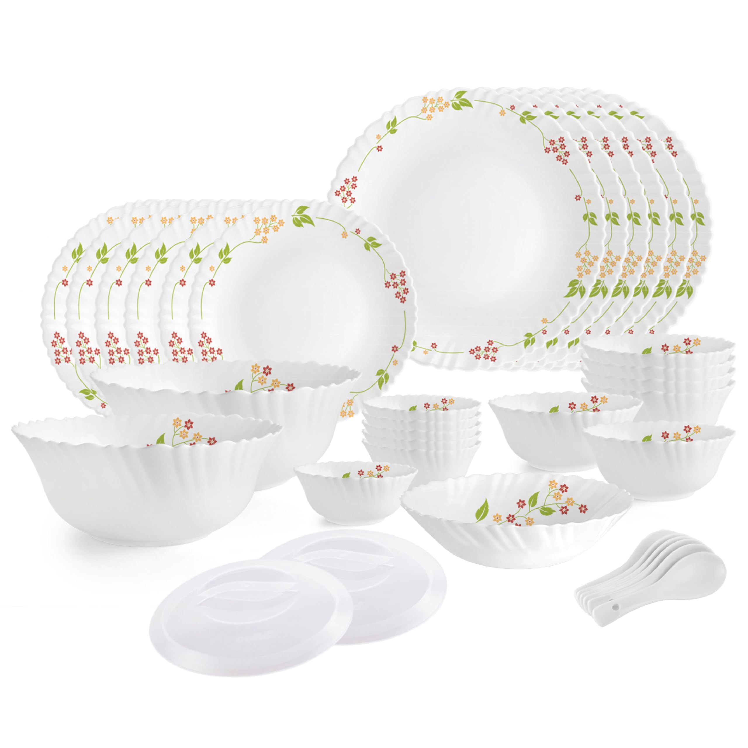 Cello Secret Garden Dinner Set - 35 Piece Opalware -15